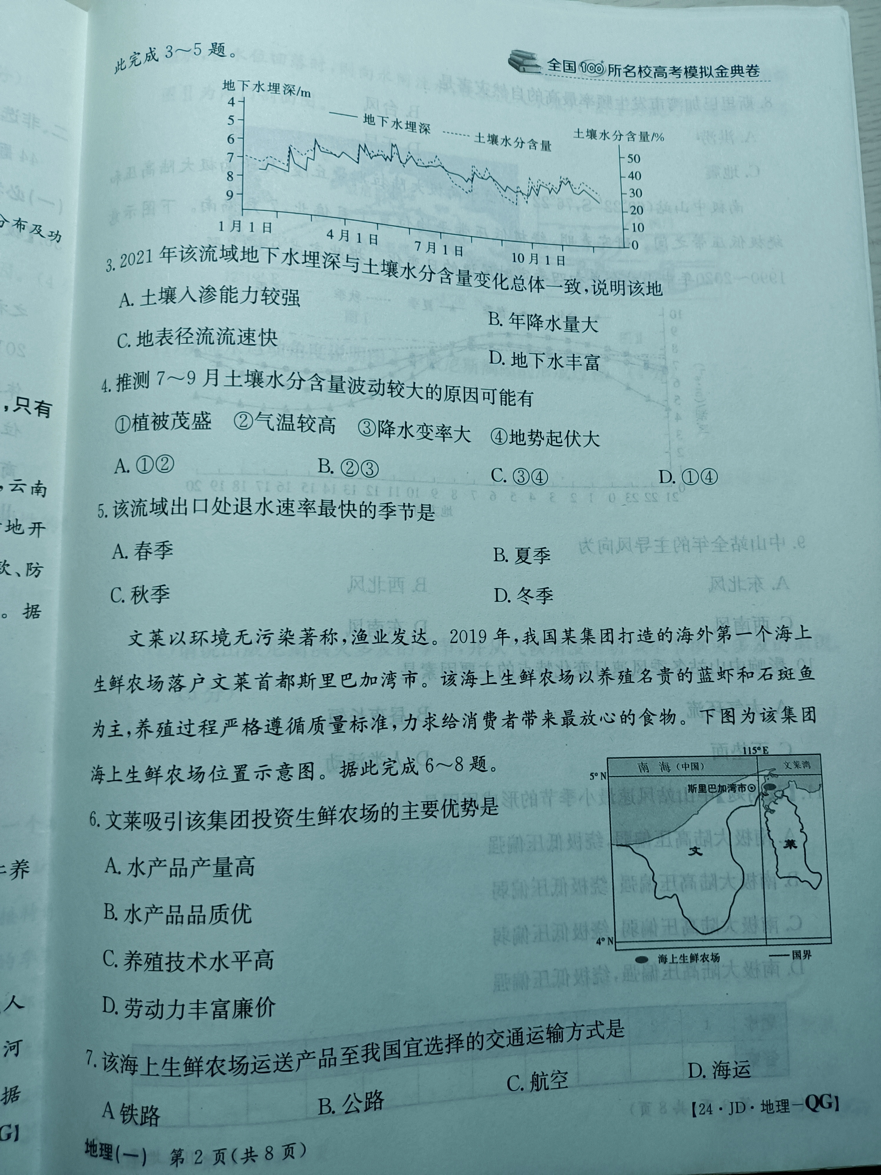 2023-2024衡水金卷先享题高三一轮复习单元检测卷地理辽宁专版8试题