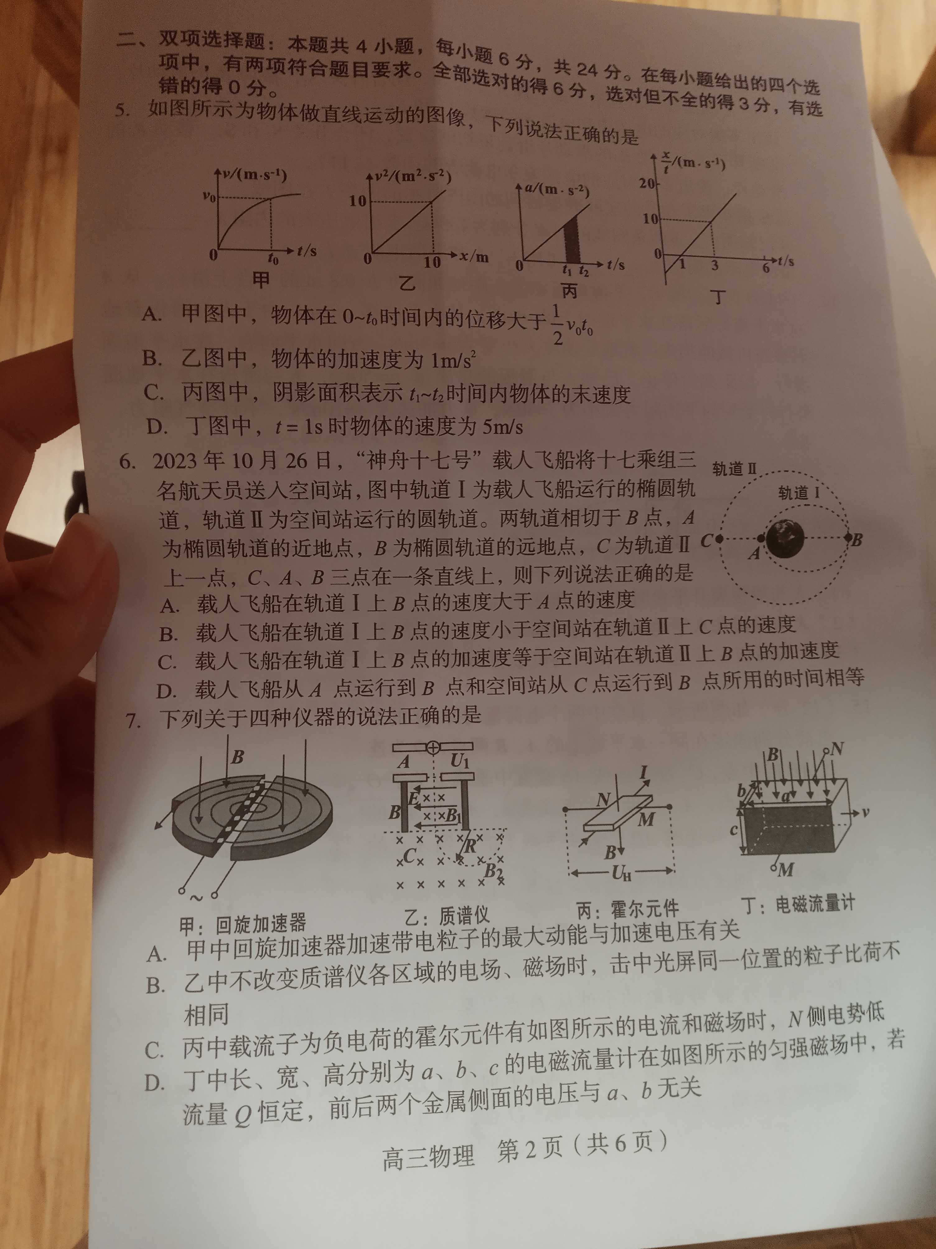 炎德·英才大联考 2024年春季高一年级入学暨寒假作业检测联考物理答案