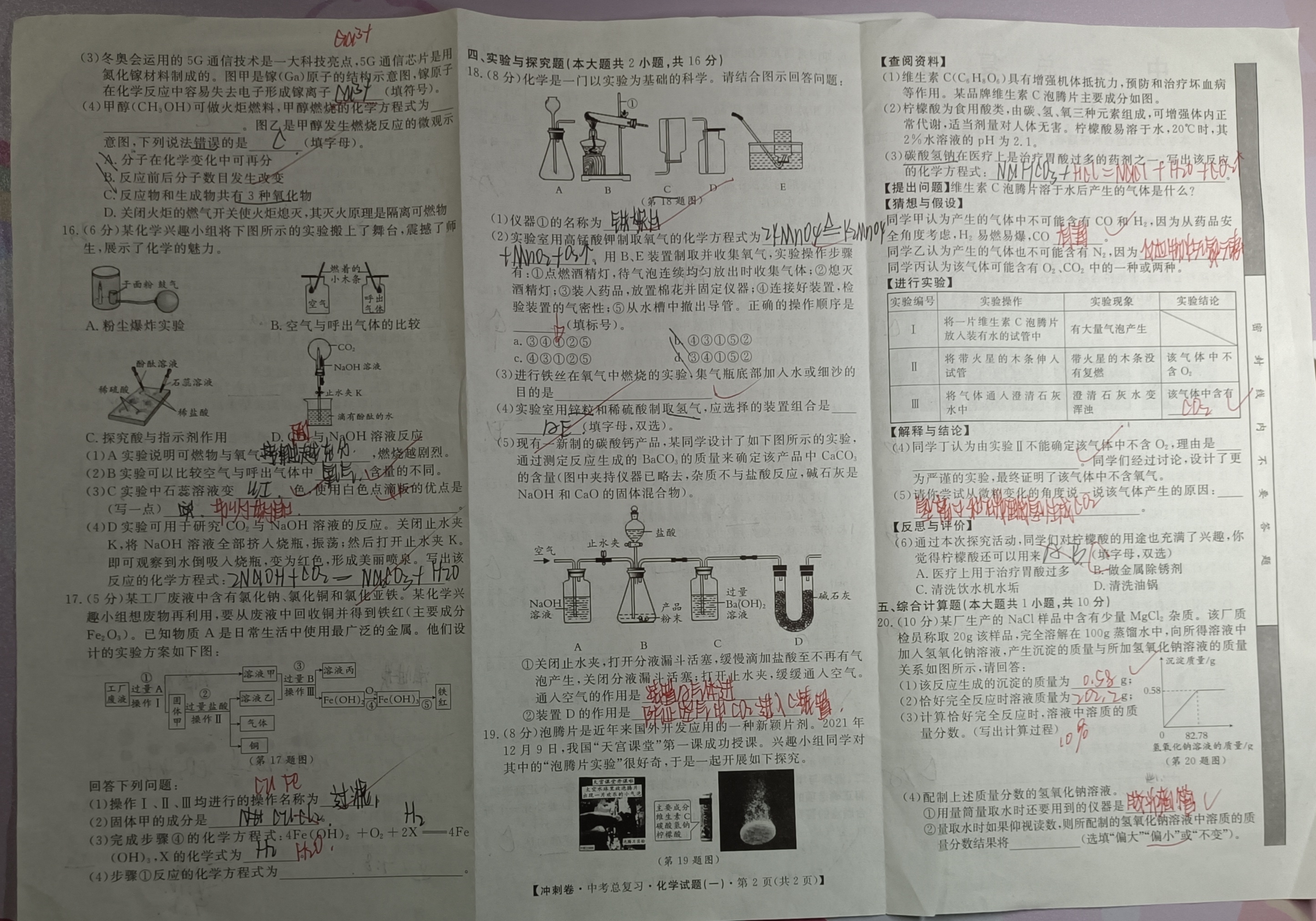 河北省2024年中考模拟试卷(点亮型)试题(化学)