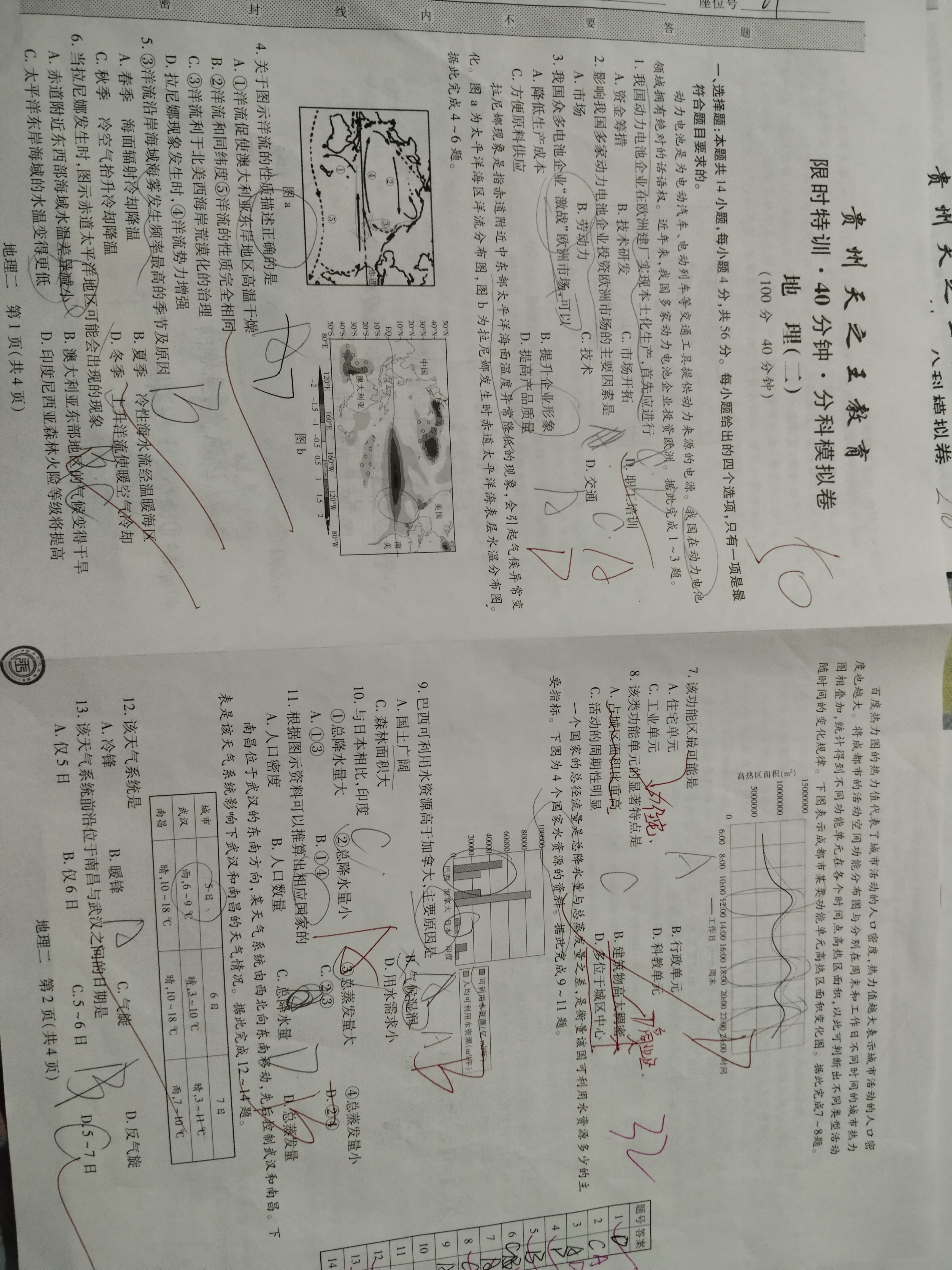 2024年东北三省四市教研联合体高考模拟试卷(一)1地理答案