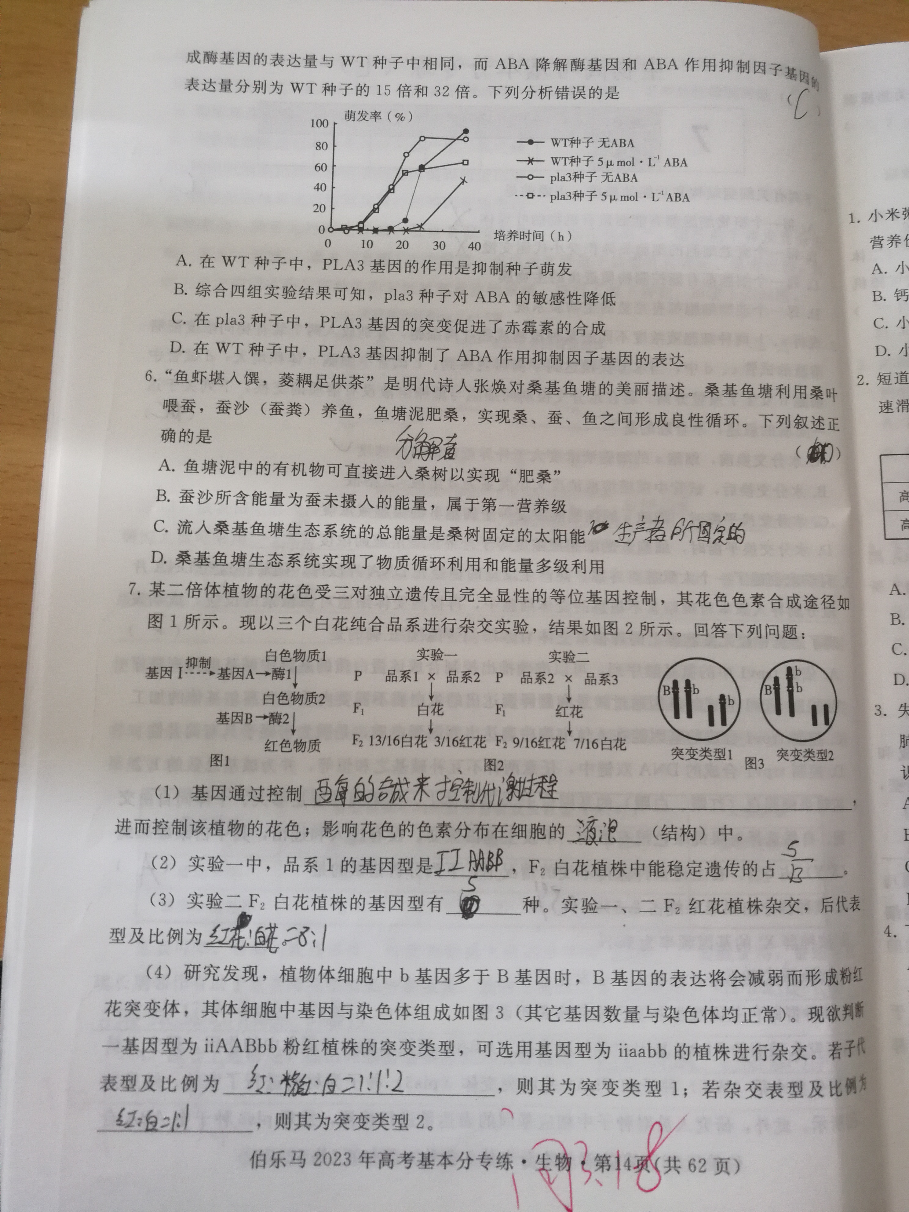 全国100所名校最新高考冲刺卷样卷一2023生物