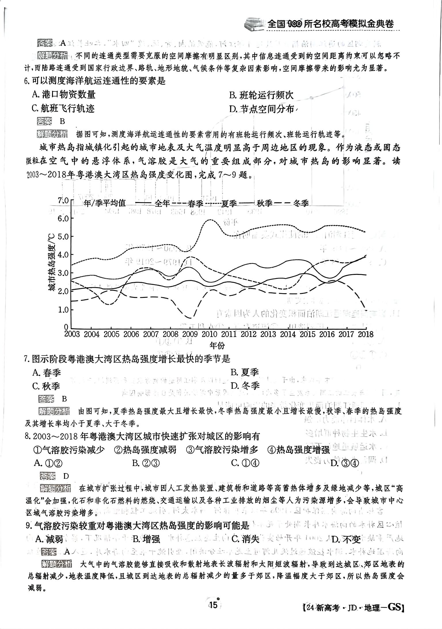 2024年普通高等学校招生全国统一考试 名校联盟·模拟信息卷(T8联盟)(二)2地理答案