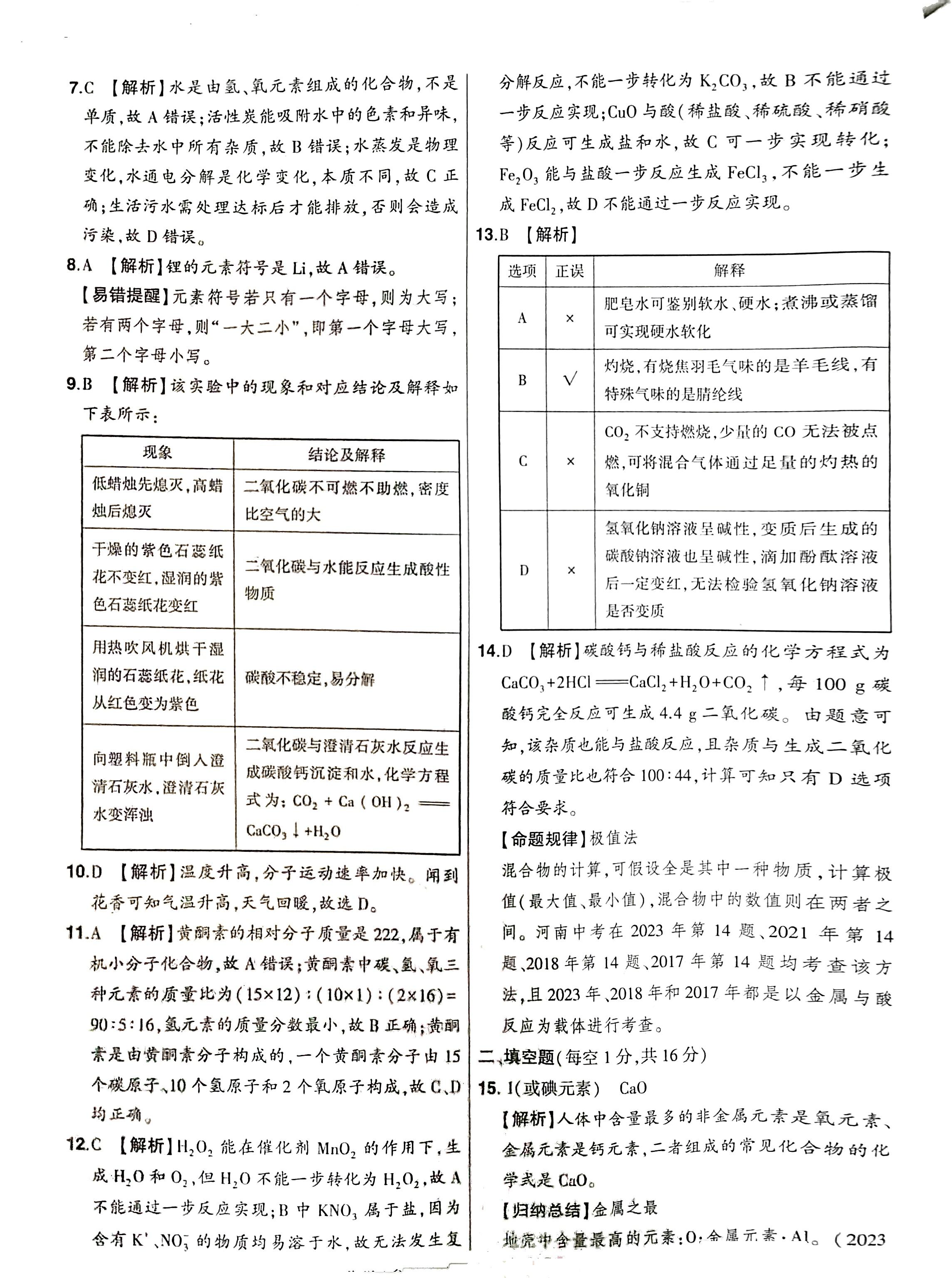 天一大联考 湖南省2024届高三5月联考(5.24)答案(化学)