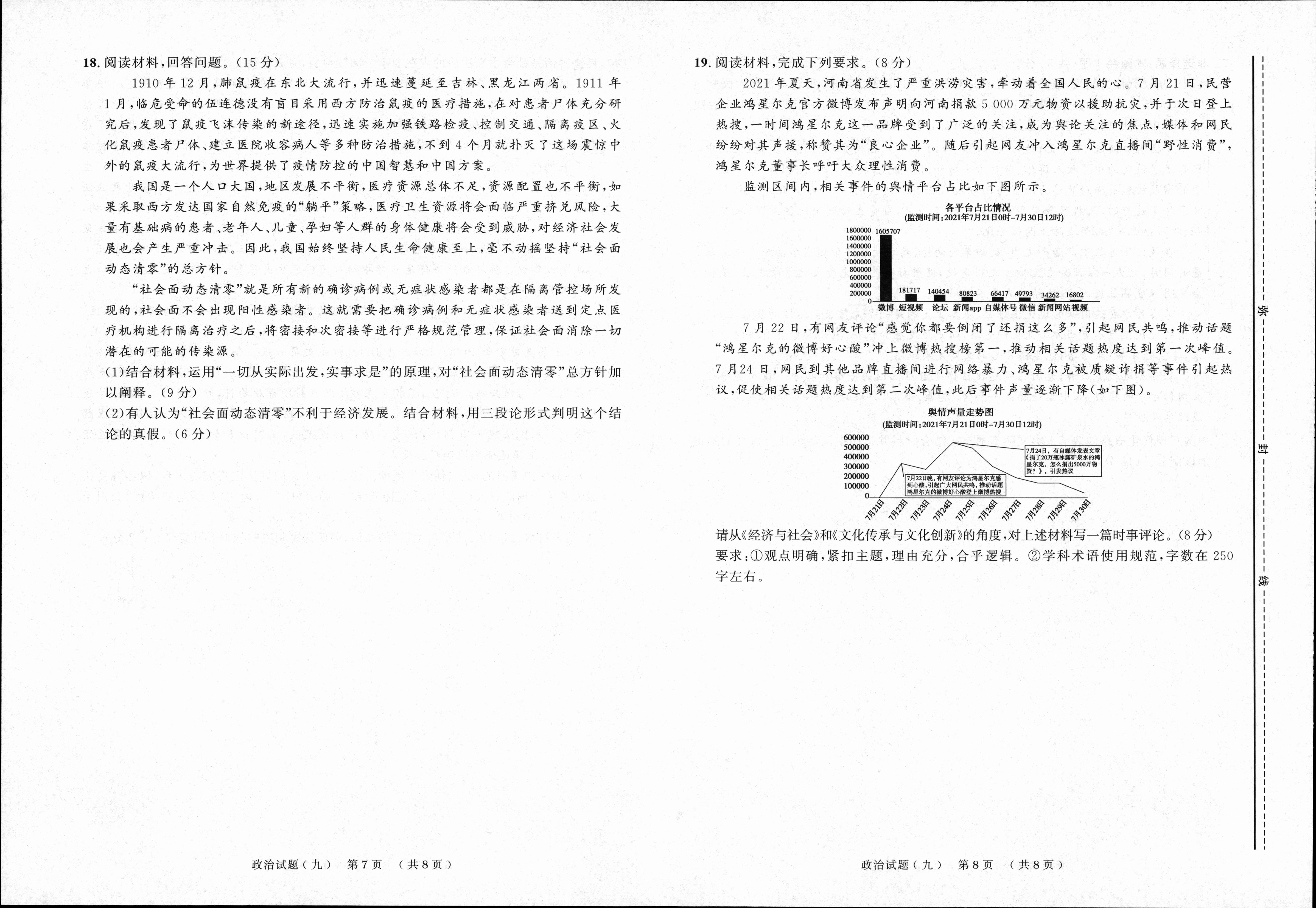 2023-2024衡水金卷先享题 高三一轮复习单元检测卷(辽宁专版)/思想政治(1-21)答案