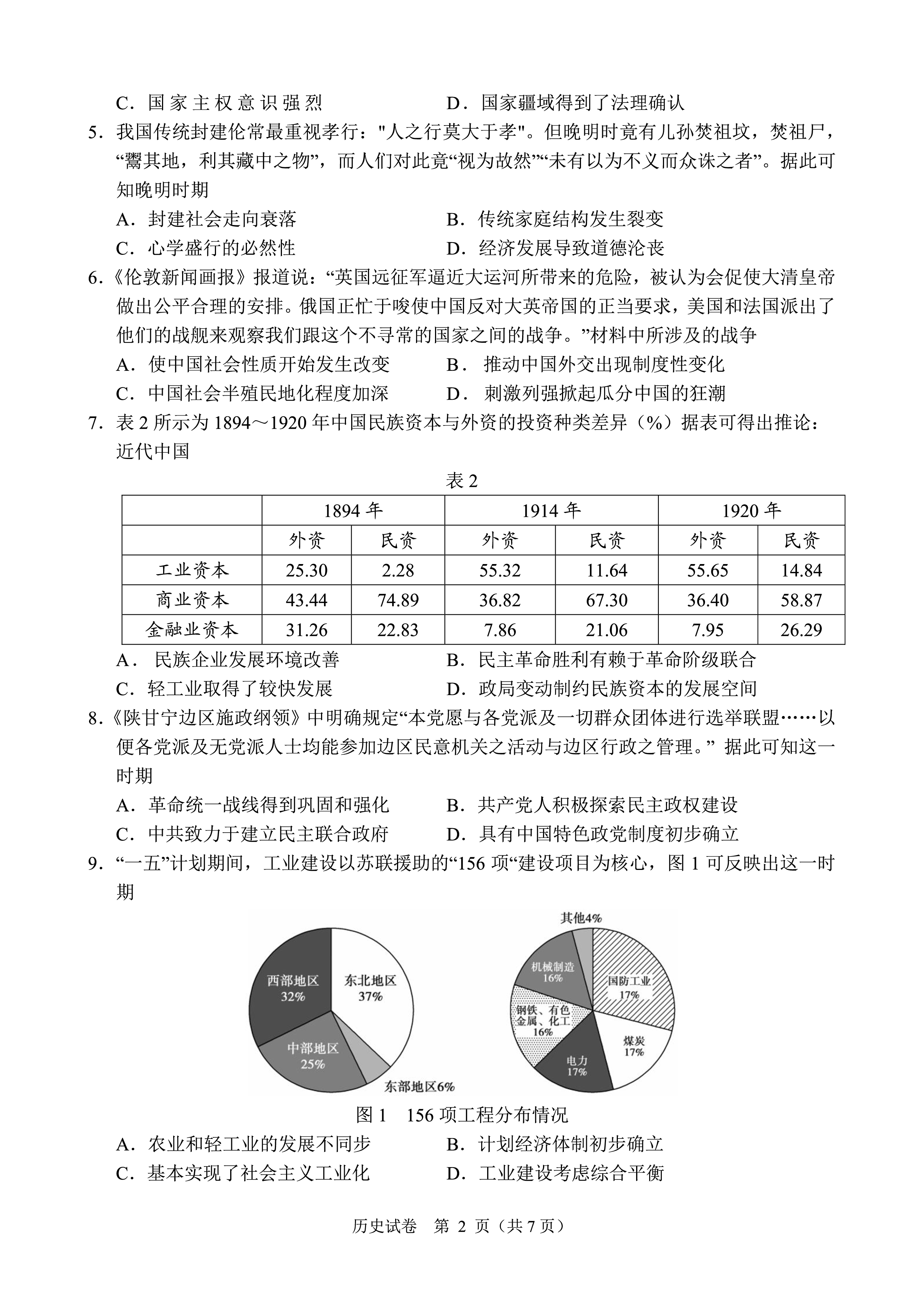 2024届高三全国100所名校AB测试示范卷·历史[24·G3AB(新教材老高考)·历史-R-必考-HUB]二试题