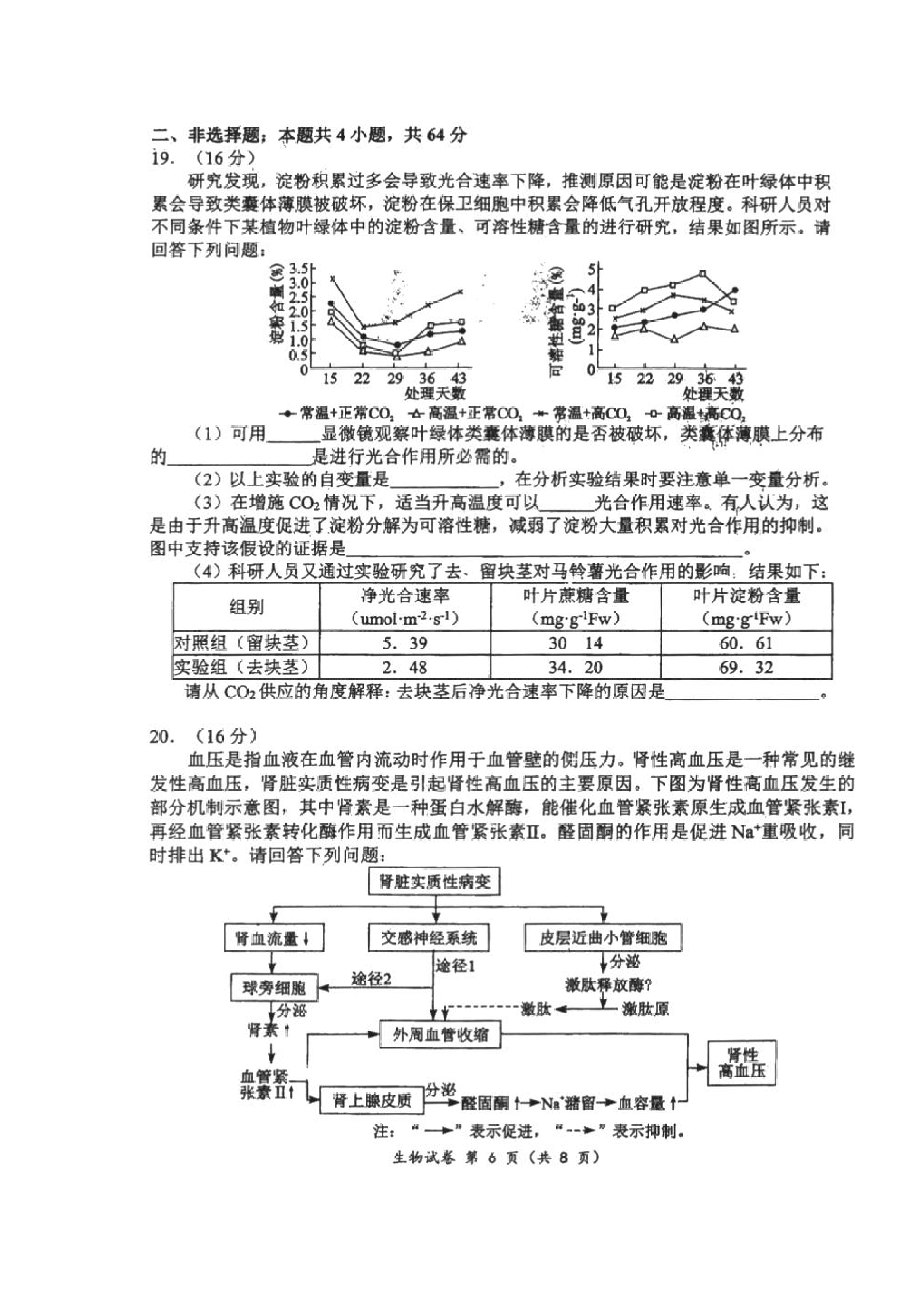 全国100所名校最新高考冲刺卷样卷一2023生物