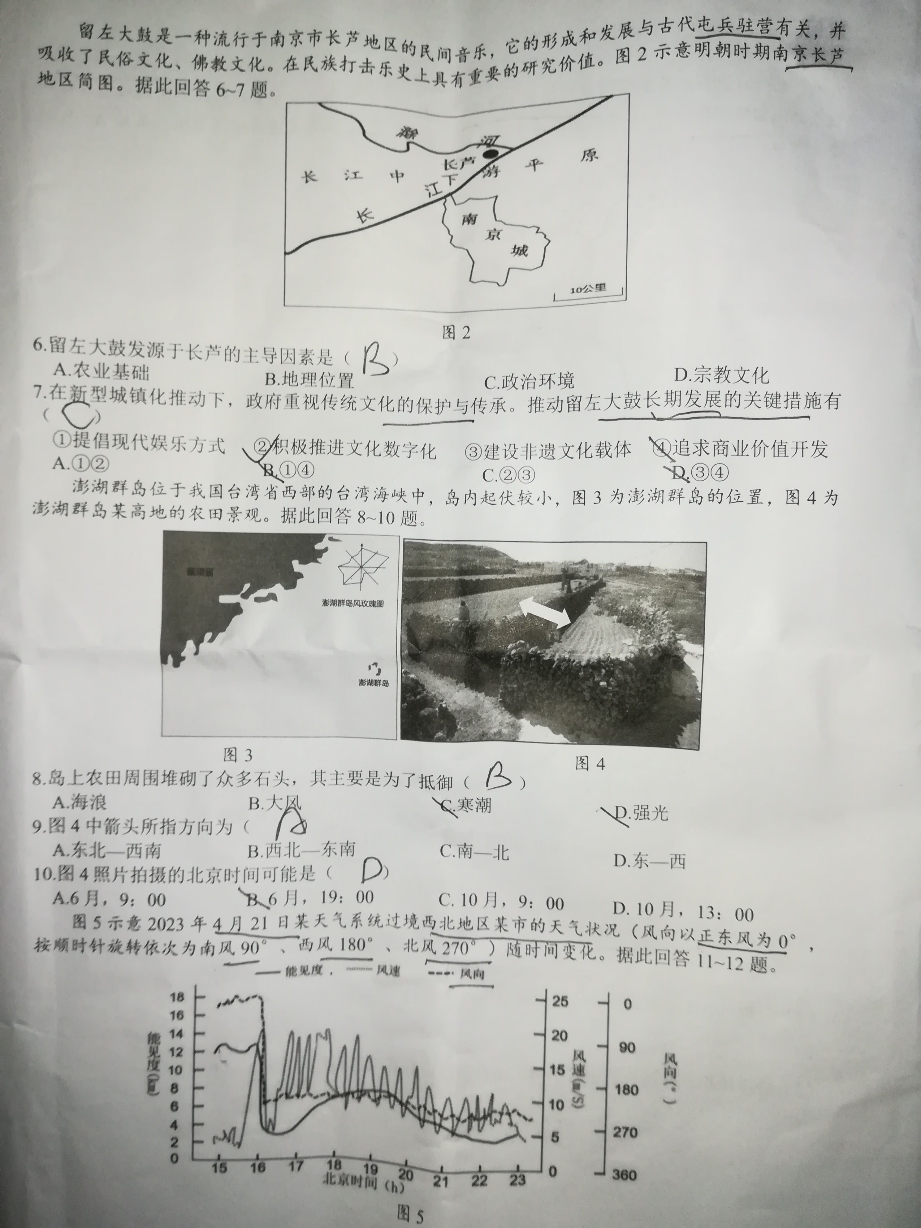 山西省2024年中考模拟方向卷(一)1(4月)答案(地理)