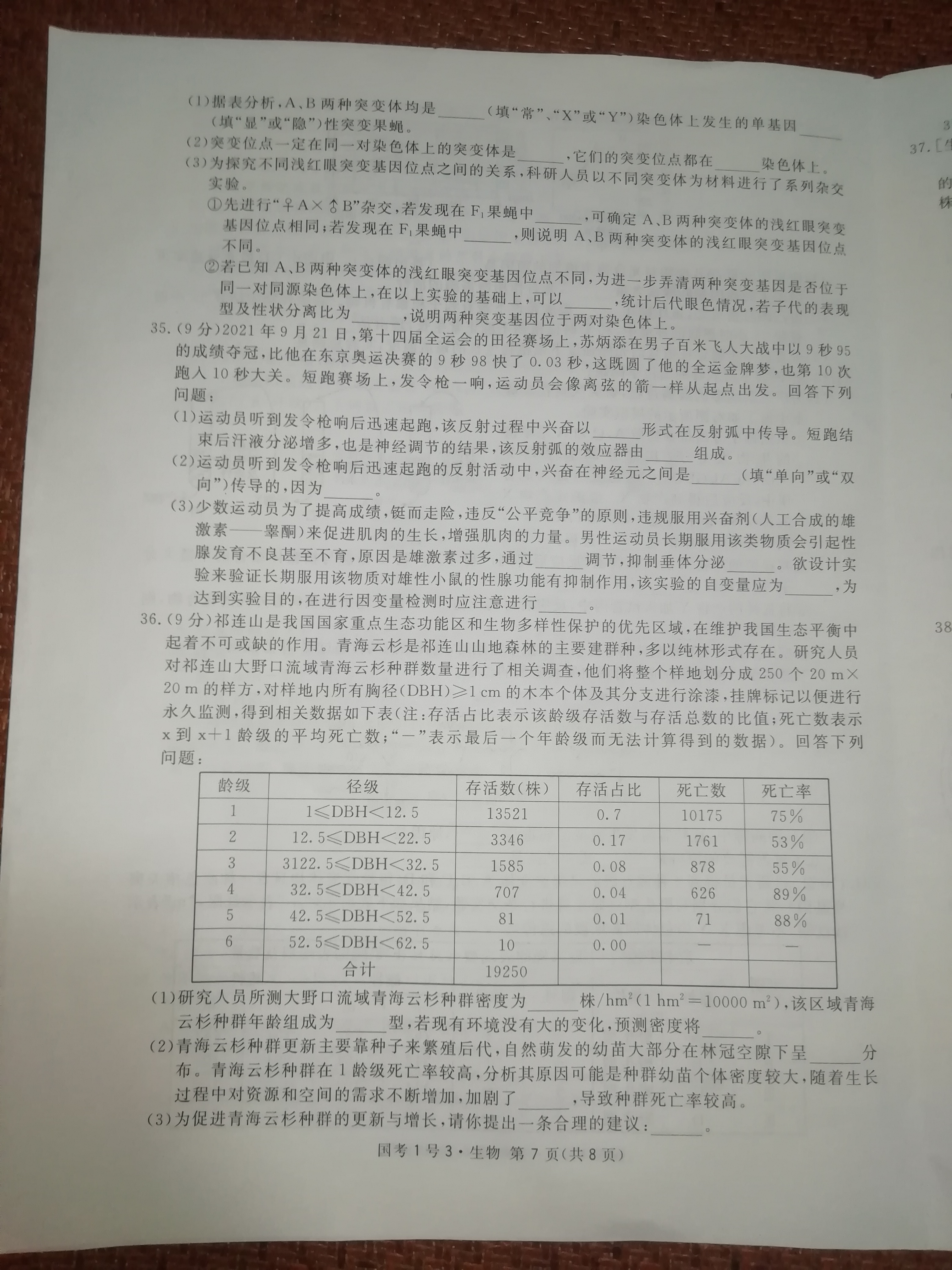 琢名小渔·河北省2024届高三年级开学检测生物试题