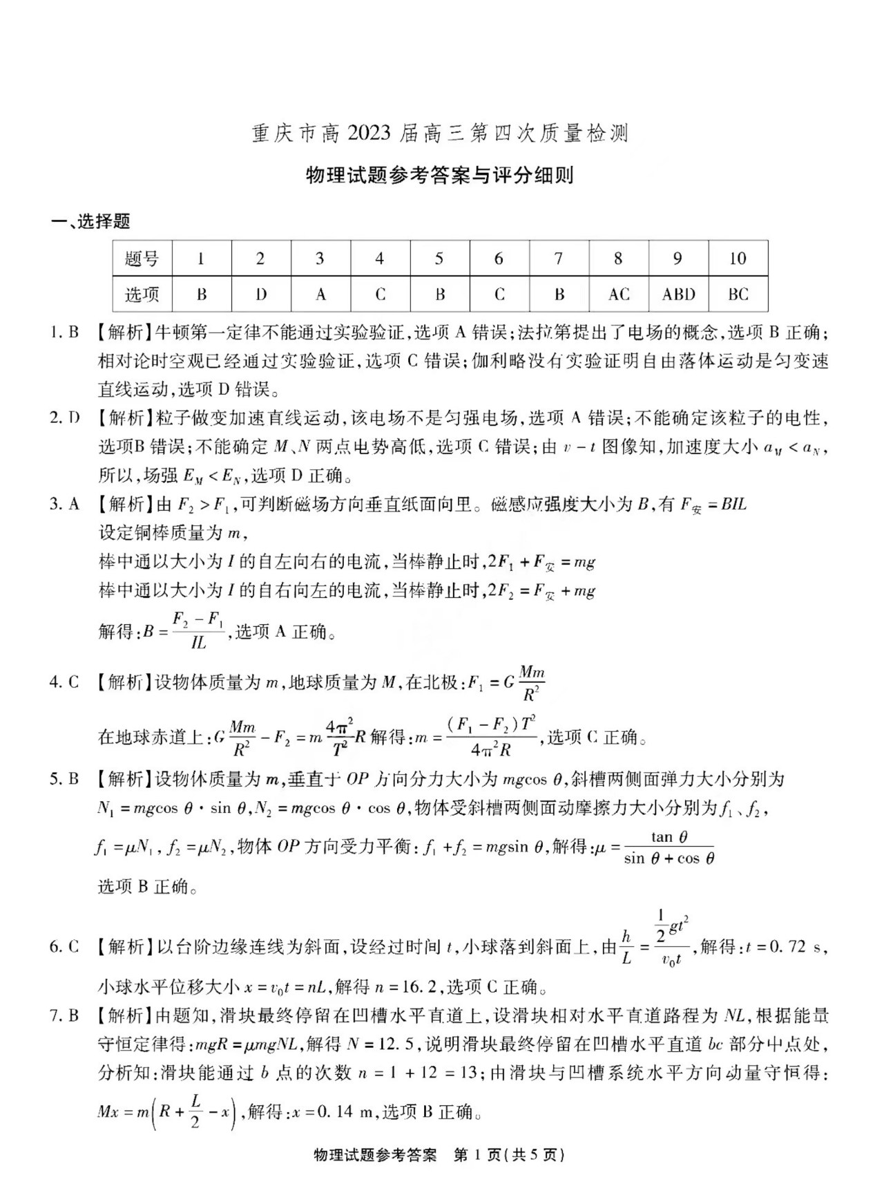 2024届江浙高中（县中）发展共同体高三10月联考物理试题及答案